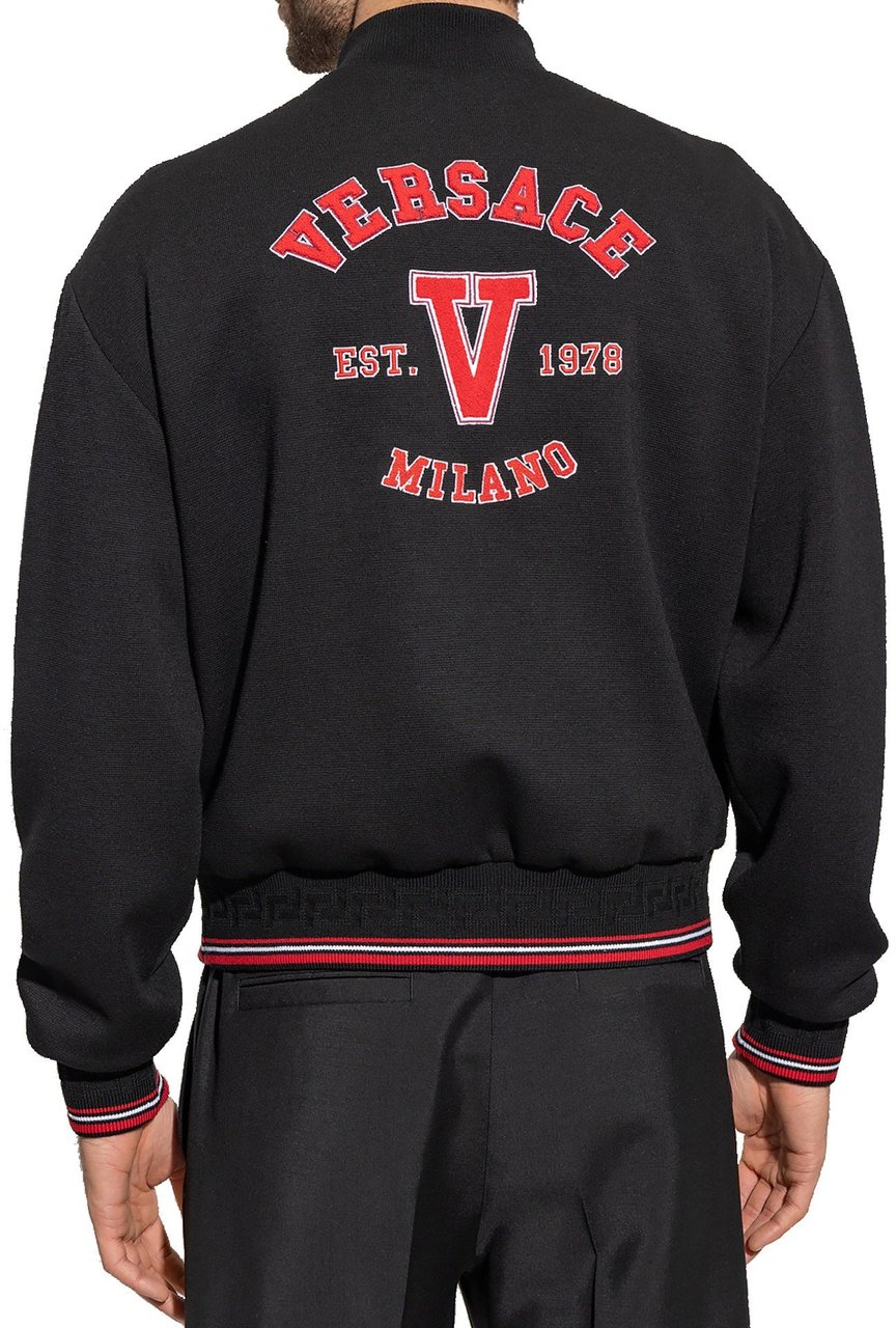 Versace Versace Patch Bomber Jacket Zwart