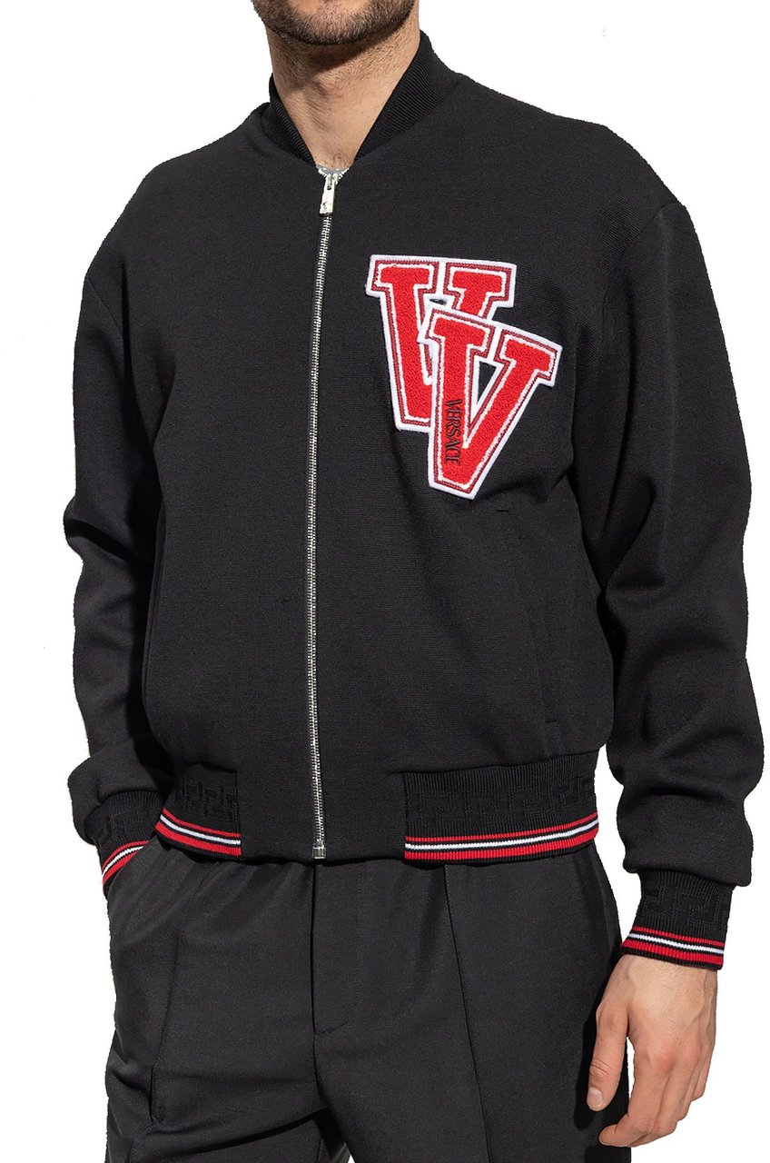 Versace Versace Patch Bomber Jacket Zwart