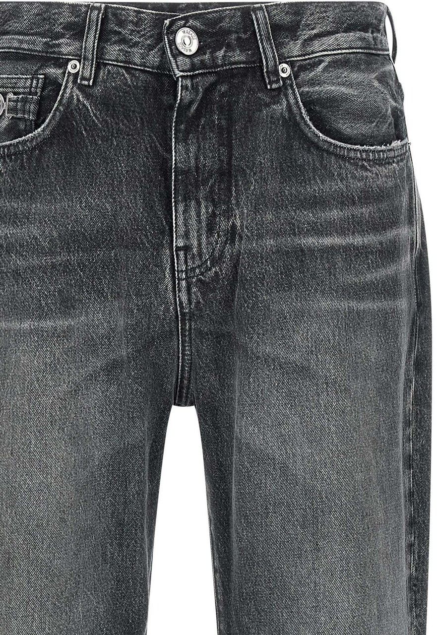 Versace Gray Cotton Straight-Leg Jeans Grijs