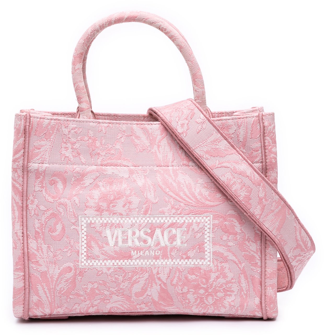 Versace Small Canvas Barocco Athena Tote Roze