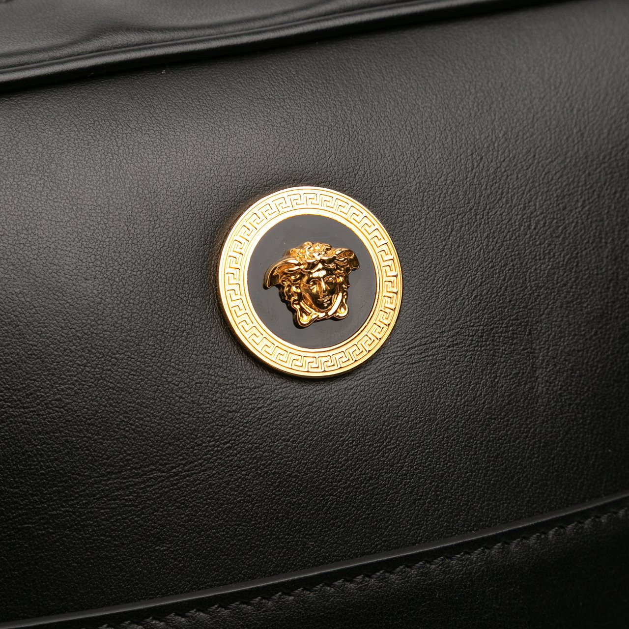 Versace Leather Medusa Crossbody Zwart