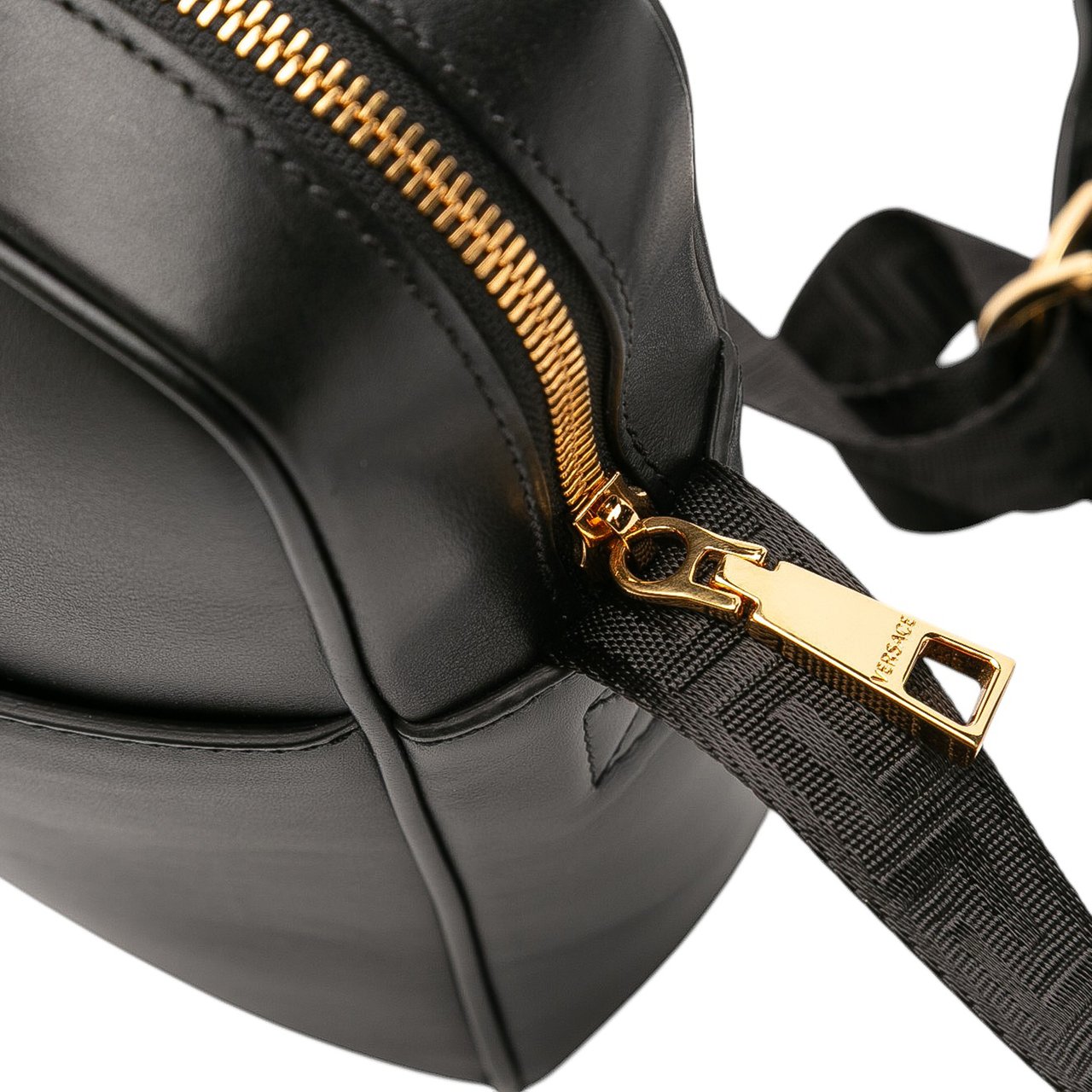 Versace Leather Medusa Crossbody Zwart