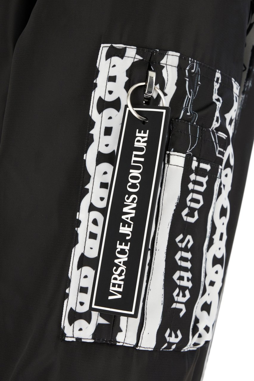 Versace Versace Black nylon bomber jacket Zwart