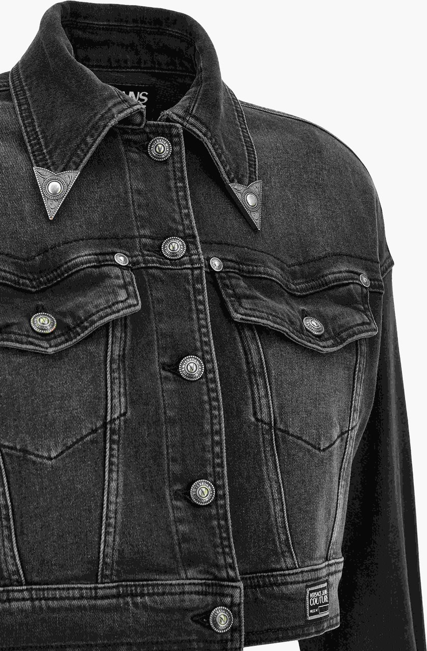 Versace Coats Black Donkergrijs