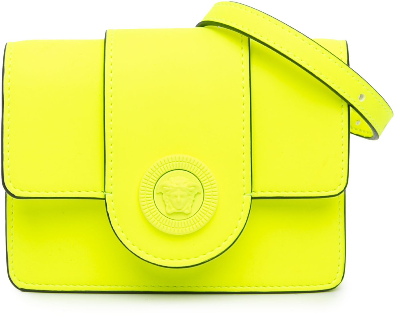 Versace Leather La Medusa Crossbody Geel