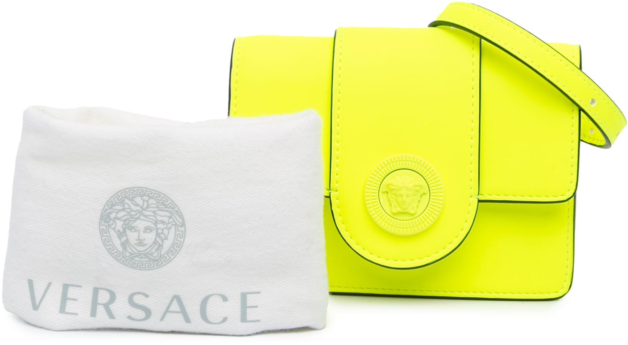 Versace Leather La Medusa Crossbody Geel
