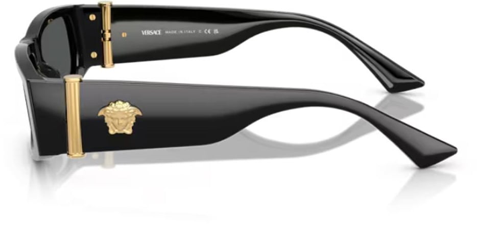 Versace 0Ve4476U Medusa Glam Medusa Glam Rectangular Black Acetate Sunglasses Grijs