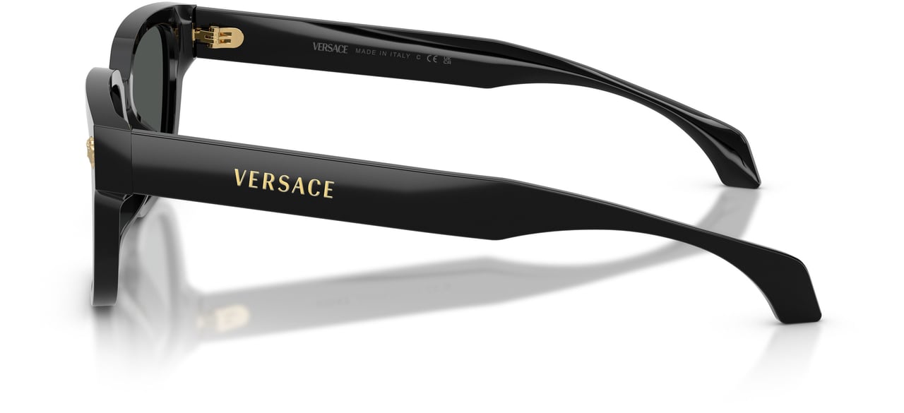 Versace 0ve4513d Bold Black Rectangular Acetate Sunglasses Grijs