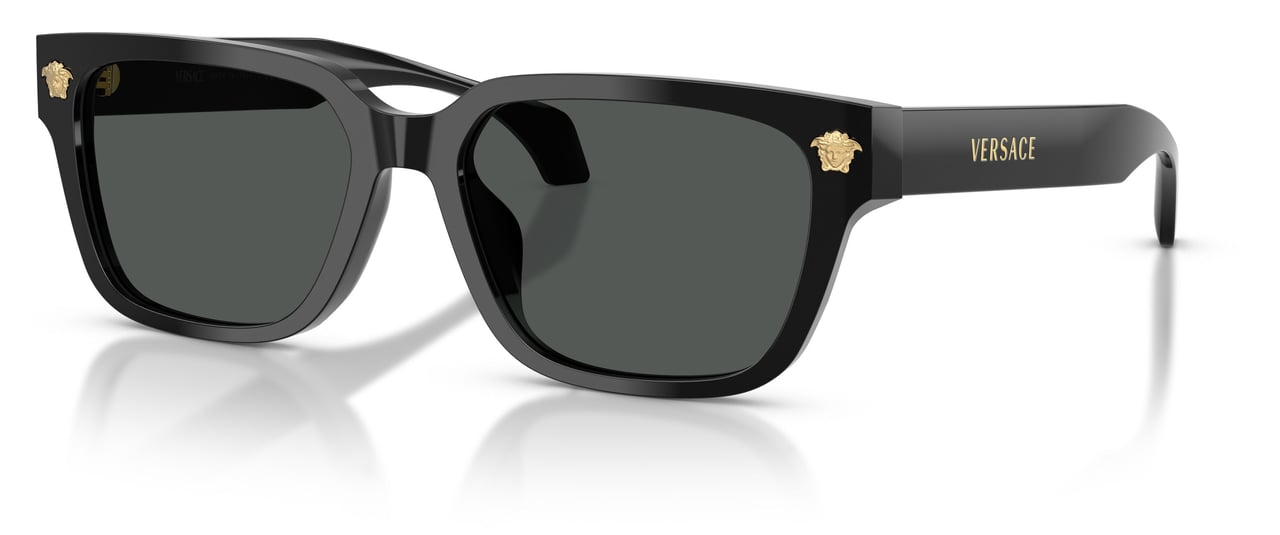Versace 0ve4513d Bold Black Rectangular Acetate Sunglasses Grijs