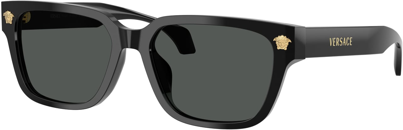 Versace 0ve4513d Bold Black Rectangular Acetate Sunglasses Grijs