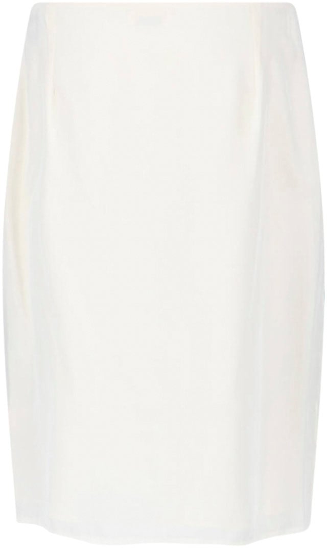 Versace White The Valentine Silk Skirt Wit