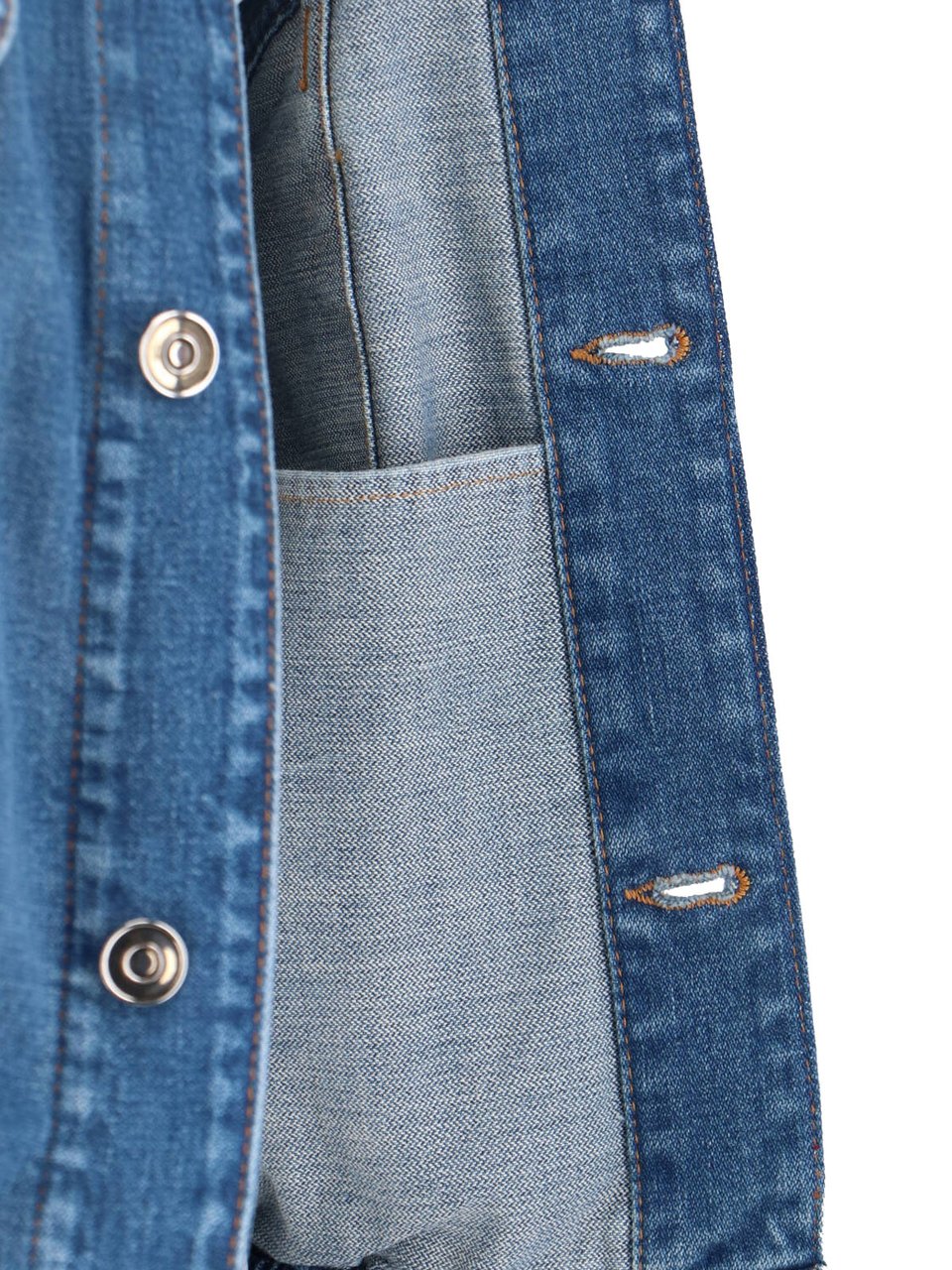Versace Blue Cotton Denim Signature Details Jacket Blauw