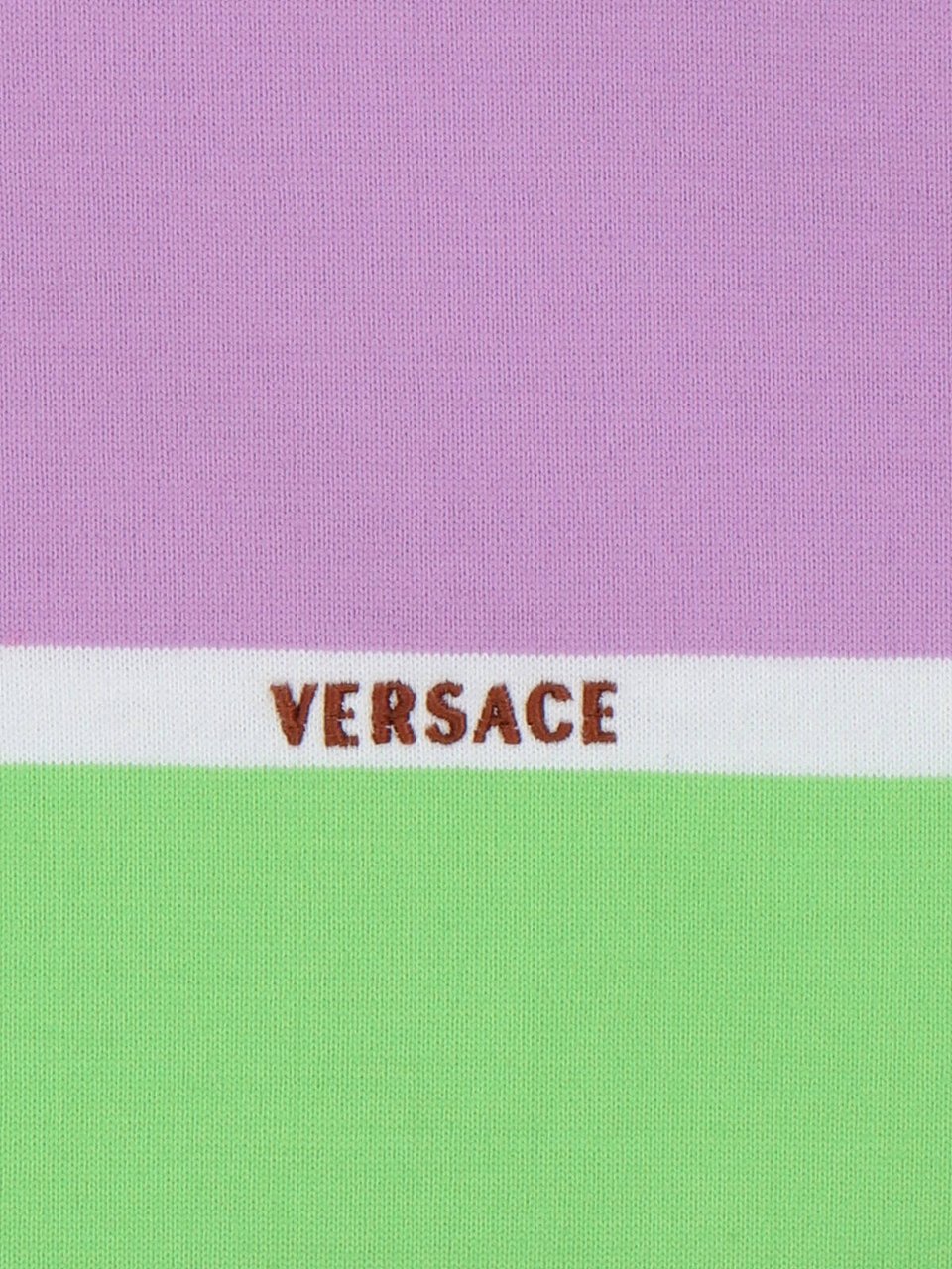 Versace Multicolor Striped Cotton Mini Dress Blauw