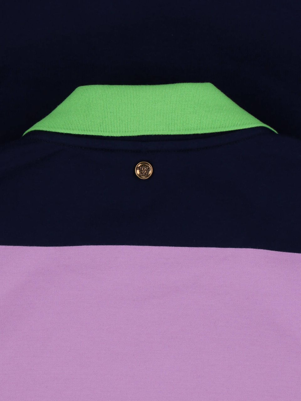 Versace Multicolor Striped Cotton Mini Dress Blauw