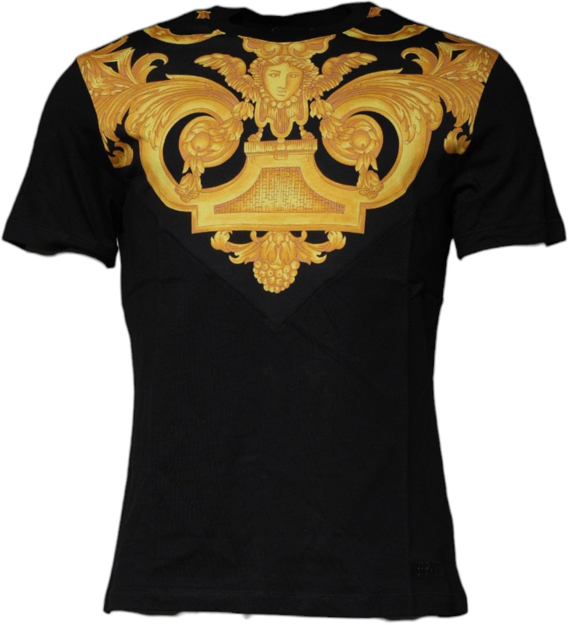 Versace Black Medusa Print Cotton Crew Neck T-shirt Zwart