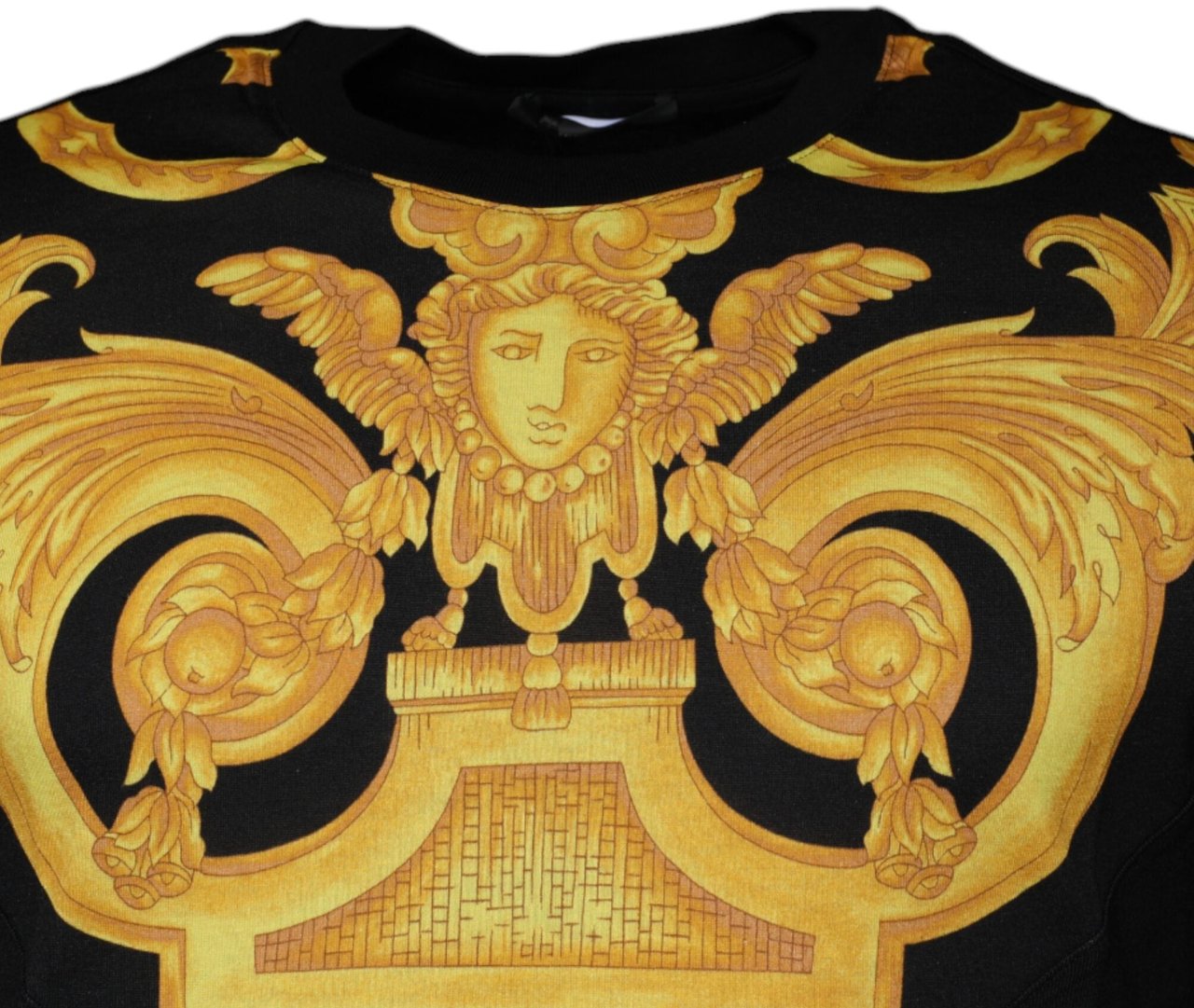 Versace Black Medusa Print Cotton Crew Neck T-shirt Zwart