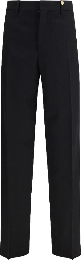 Versace Black Wool Oves Aries Dress Pants Zwart