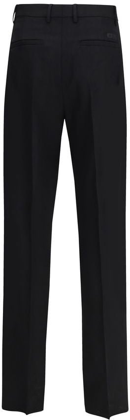 Versace Black Wool Oves Aries Dress Pants Zwart