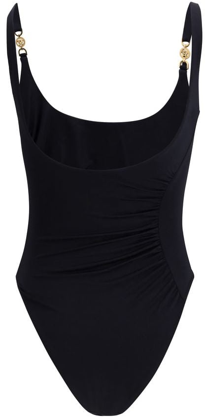 Versace Black Polyamide One-Piece Swimsuit Zwart