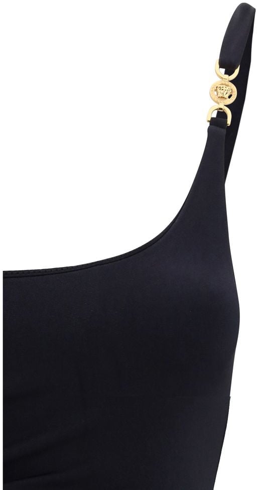 Versace Black Polyamide One-Piece Swimsuit Zwart