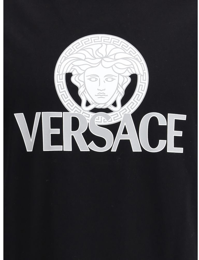 Versace Black Cotton T-Shirt Zwart