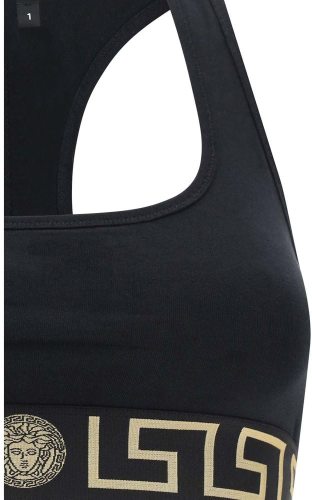 Versace Versace Black Cotton Sport Bra Zwart