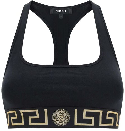 Versace Versace Black Cotton Sport Bra Zwart