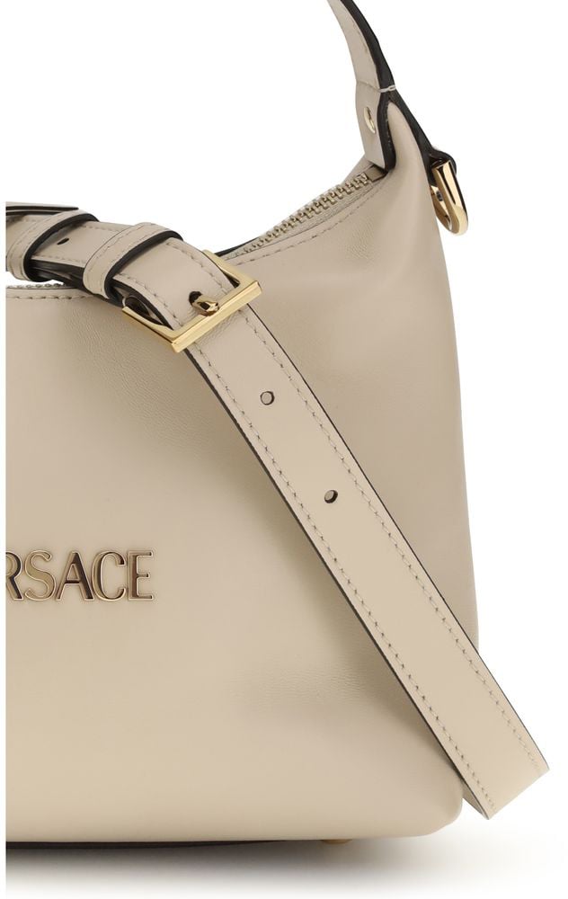 Versace Beige Calf Leather Bos Taurus Handbag Beige