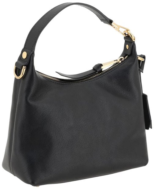 Versace Black Calf Leather Bos Taurus Handbag Zwart