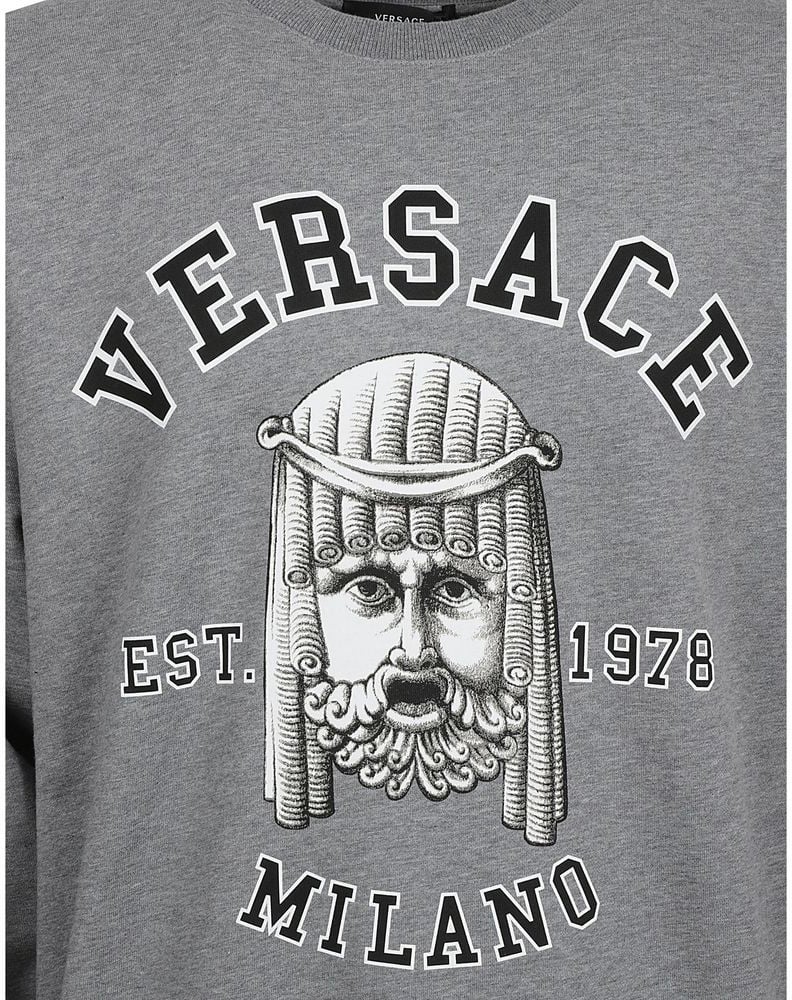 Versace Versace Gray Cotton Sweatshirt Grijs