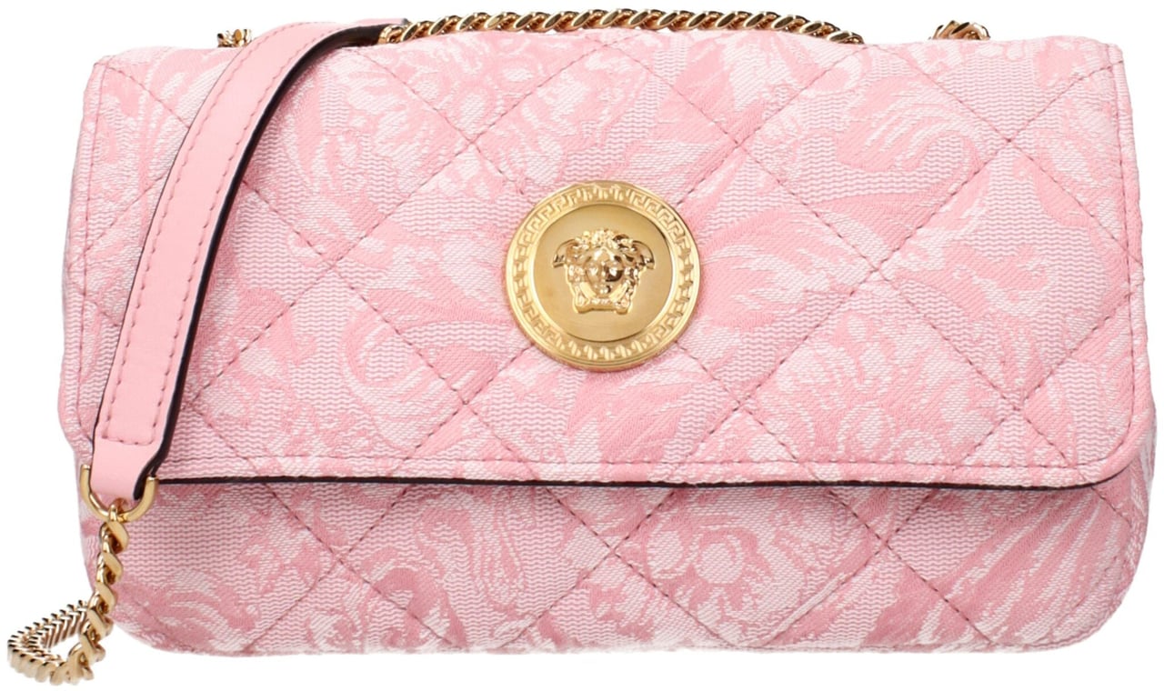 Versace Pink Fabric Shoulder Bag Roze