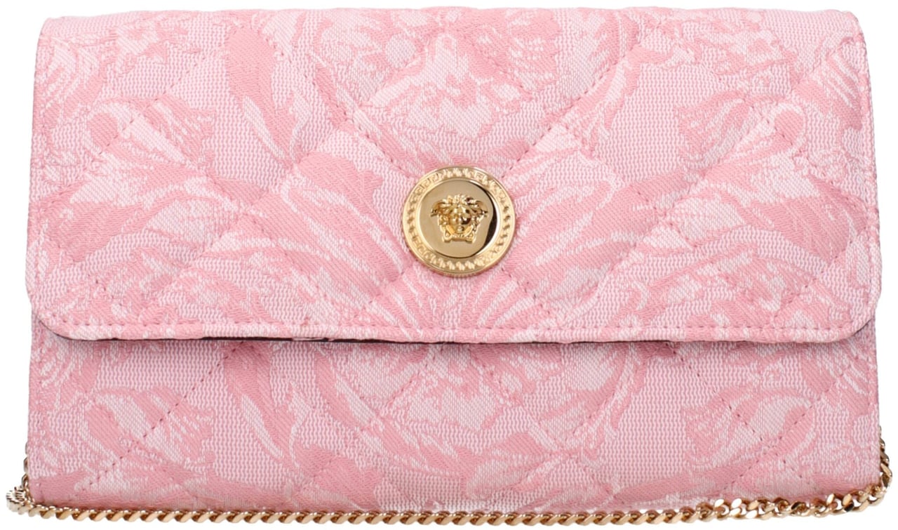 Versace Pink Fabric Clutch Bag Roze