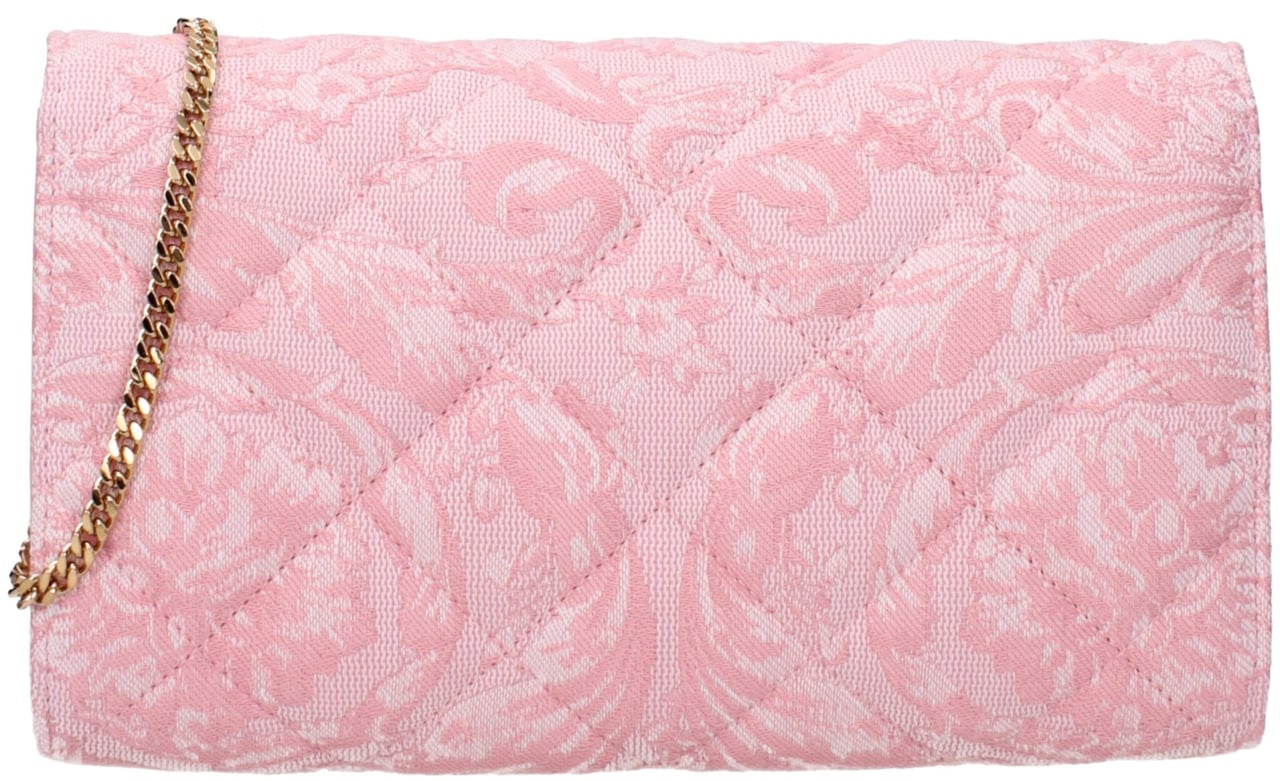 Versace Pink Fabric Clutch Bag Roze