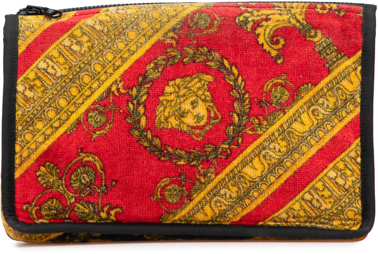Versace Terry Medusa Baroque Print Clutch Rood