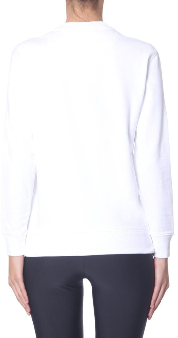 Versace Photographic Print Crew Neck Sweatshirt Wit