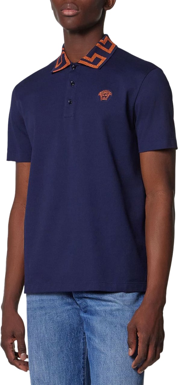 Versace T-Shirts And Polos Blue Blauw