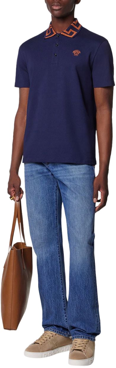Versace T-Shirts And Polos Blue Blauw