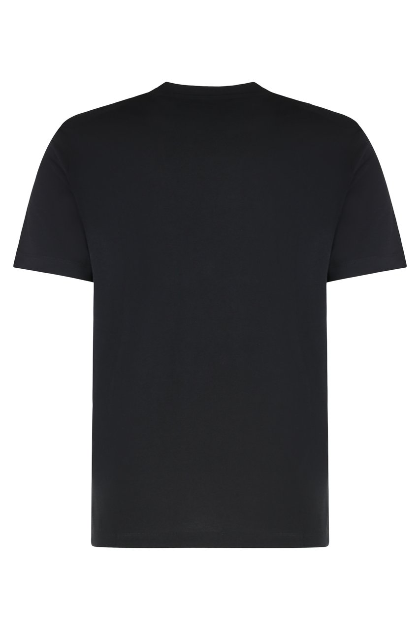 Versace Embroidered cotton T-shirt Zwart