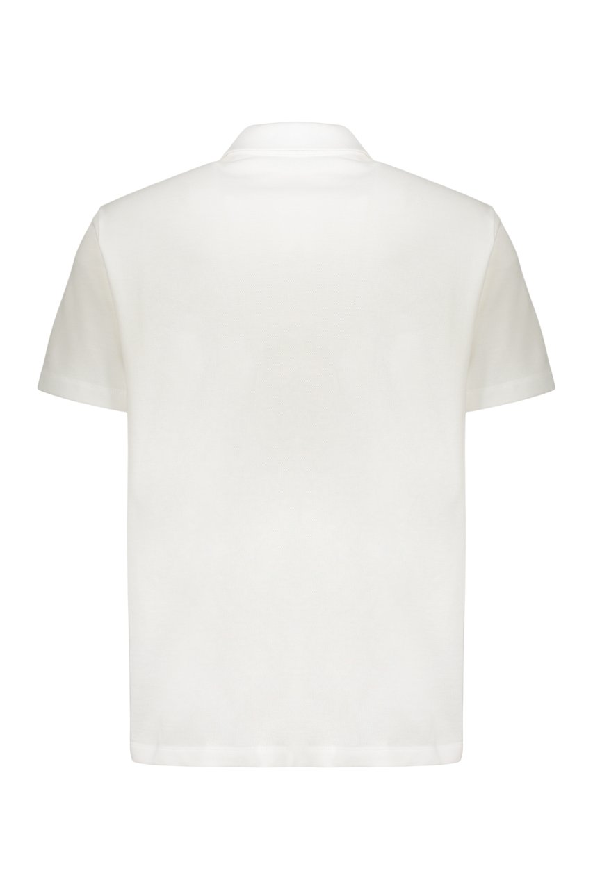 Versace Embroidered cotton polo shirt Wit