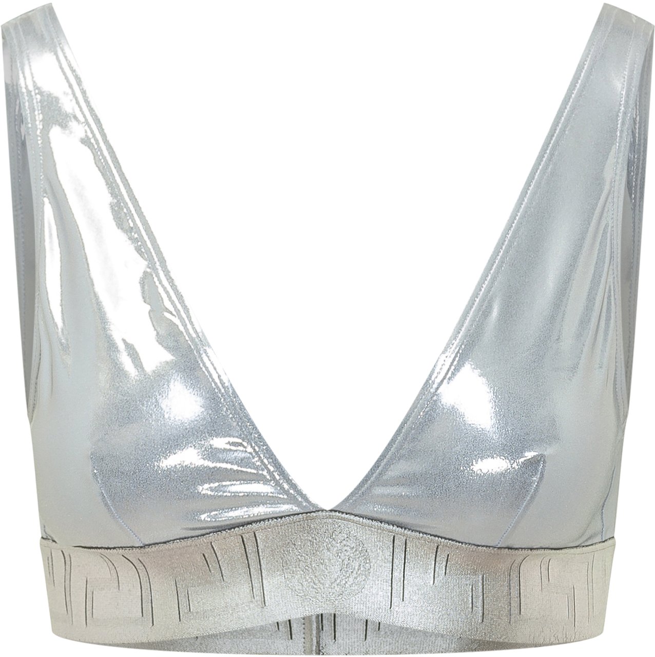 Versace Top Bikini In Lycra Metallizzata Zilver