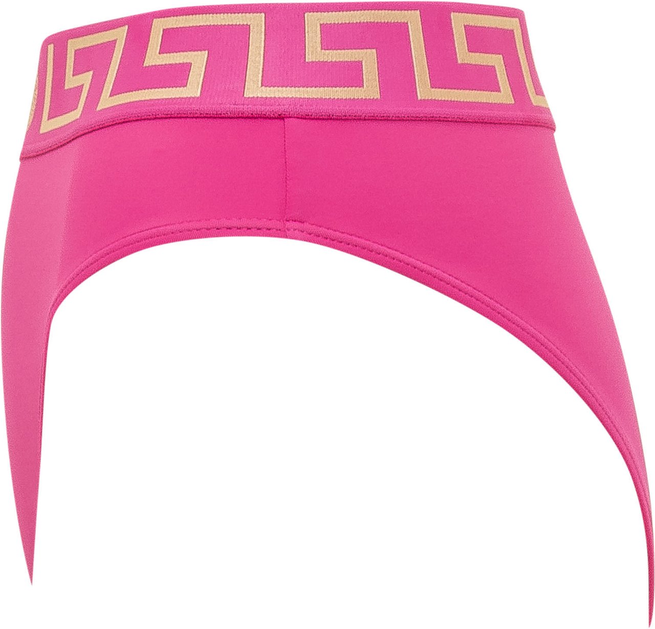 Versace Slip Mare con Fascia Alta e Motivo Geometrico Roze