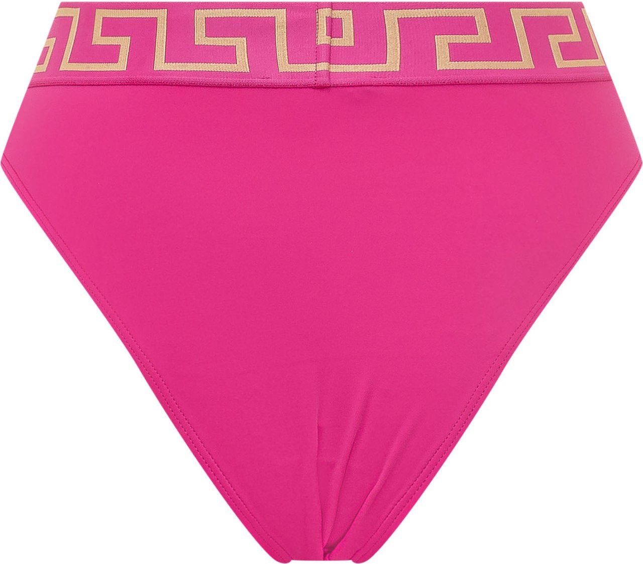 Versace Slip Mare con Fascia Alta e Motivo Geometrico Roze