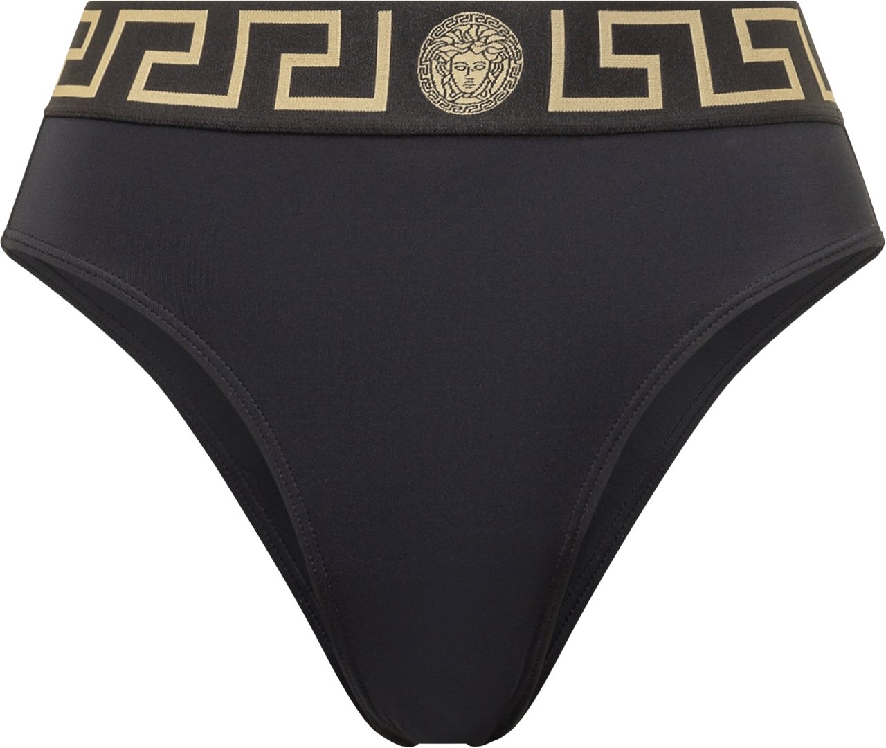 Versace Slip Mare con Fascia Decorata Zwart