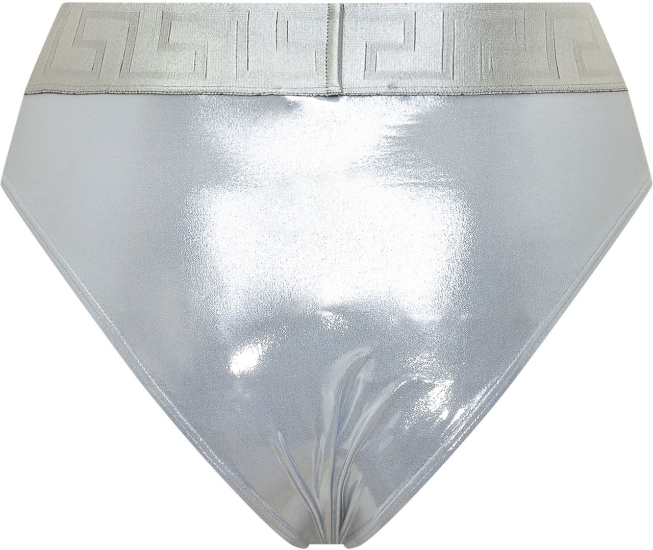 Versace Slip Bikini In Lycra Metallizzata Zilver