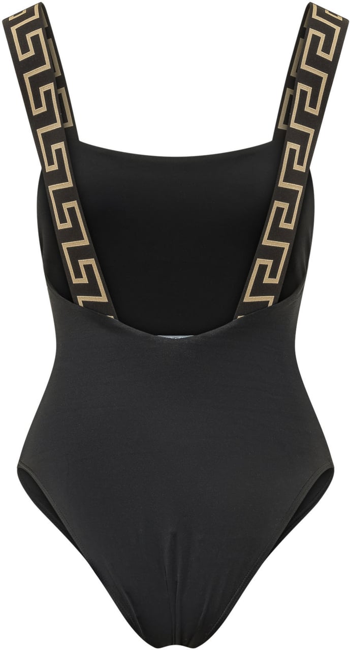 Versace Body Medusa con Spalline Motivo Greca Zwart