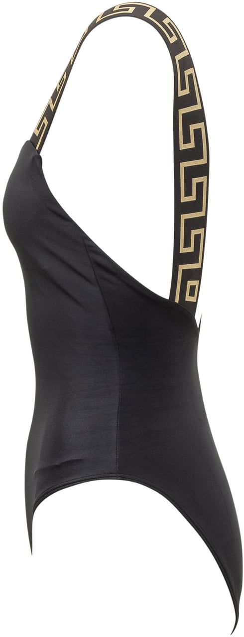 Versace Costume Intero In Lycra Stretch Zwart