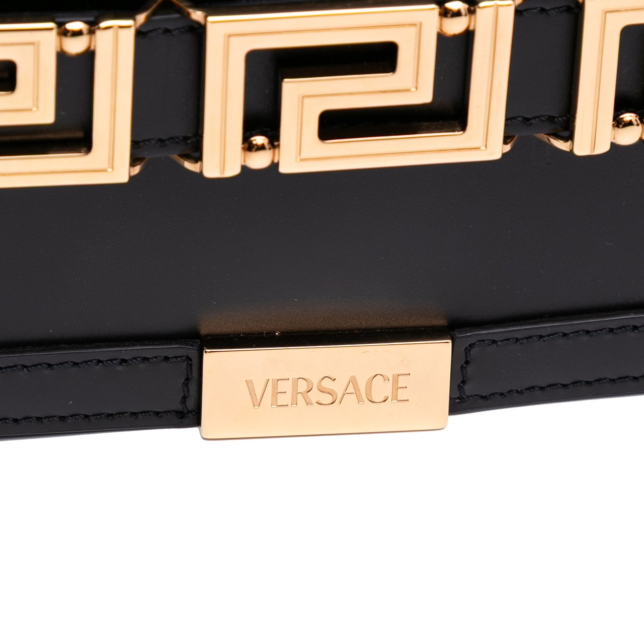 Versace Leather Greca Goddess Clutch Zwart