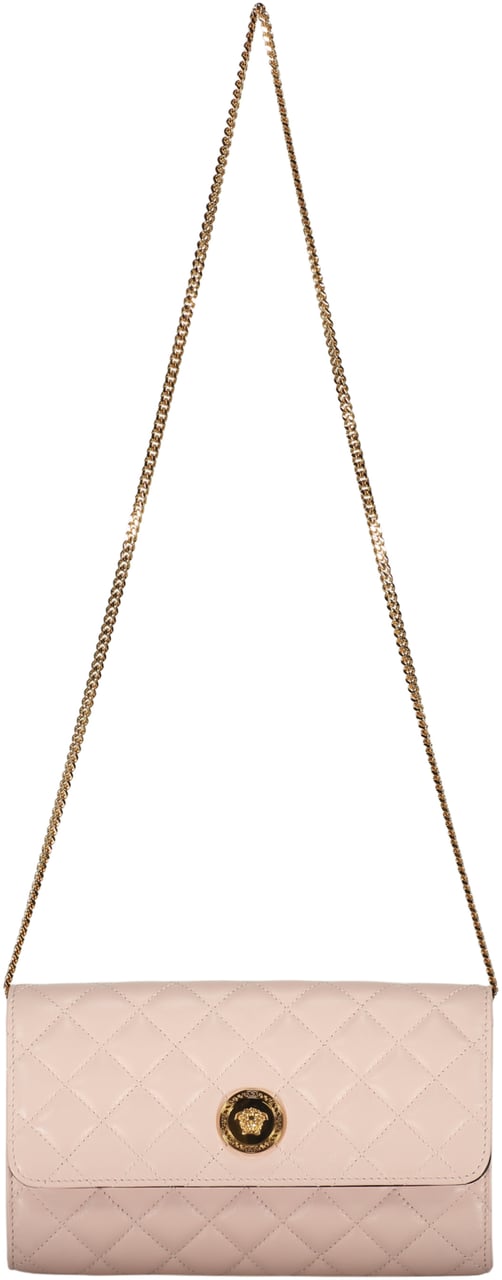 Versace Leather clutch with logo Roze