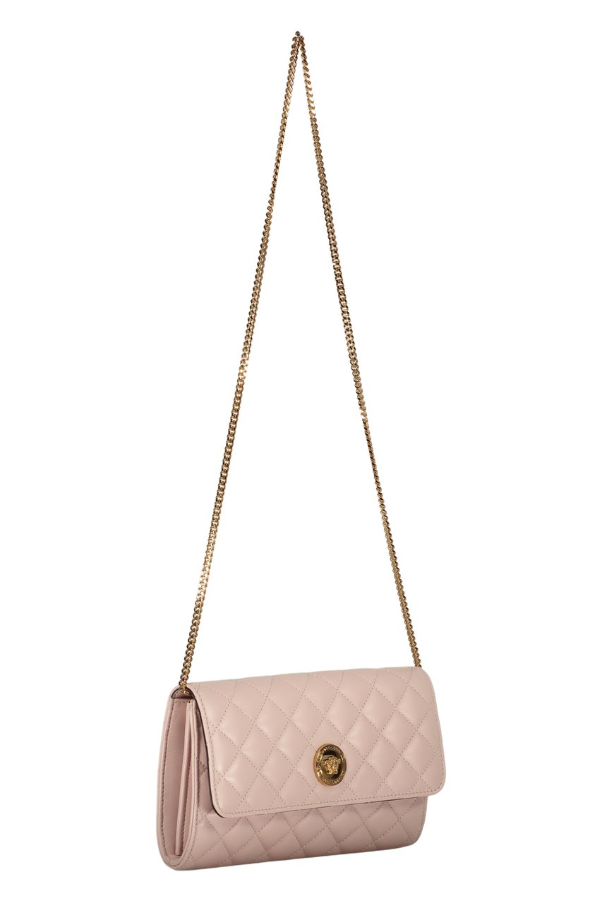 Versace Leather clutch with logo Roze