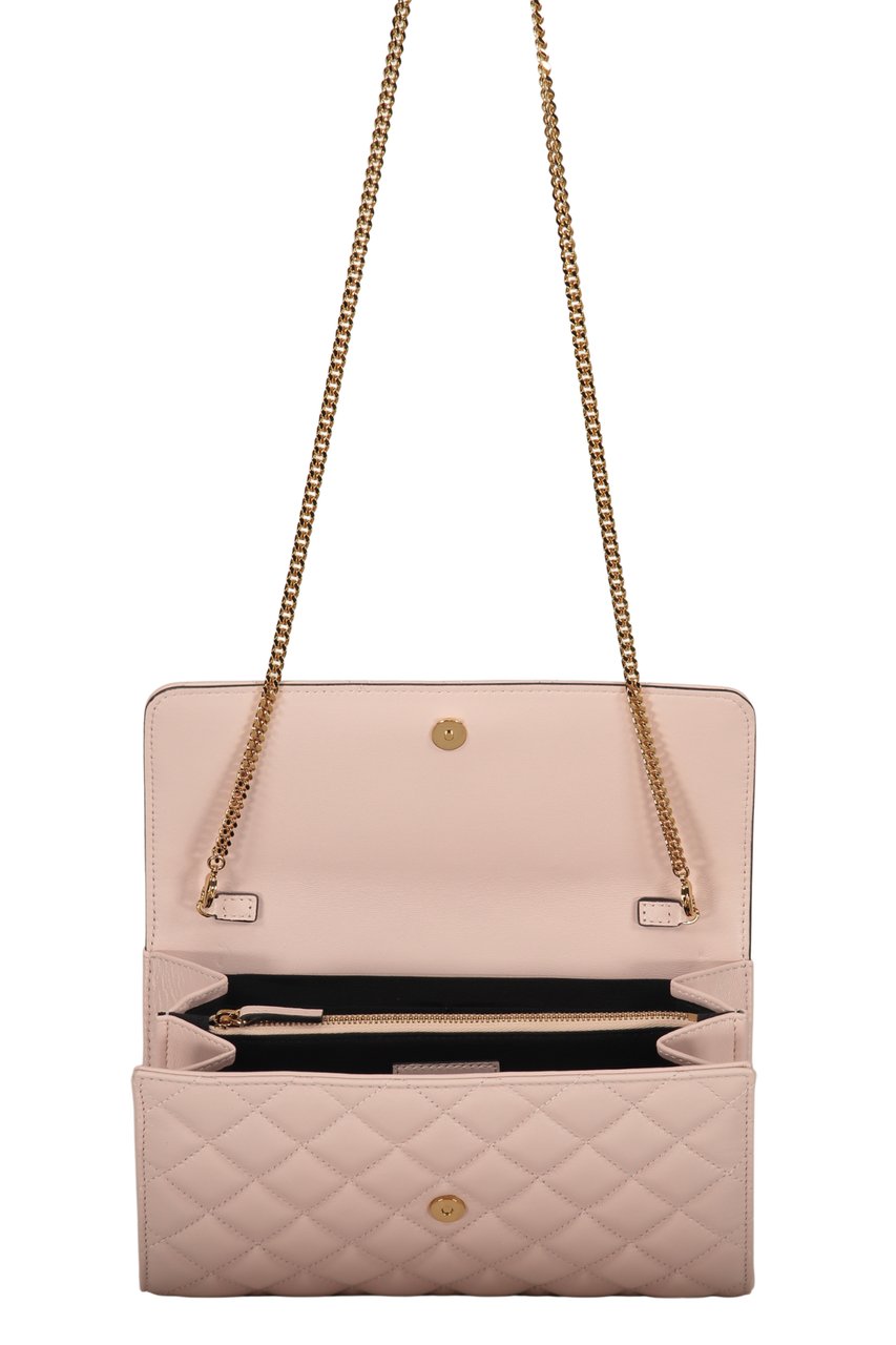 Versace Leather clutch with logo Roze